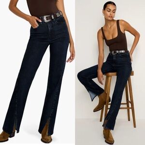 NWT Good American Soft-Tech Good Boy Step Hem High Waist Straight Leg Jeans